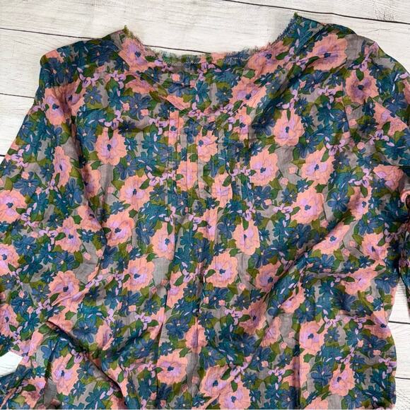 Natural Life Long Sleeve Lightweight Semi Sheer Floral Maxi Dress Pink Size L/XL - Picture 8 of 8